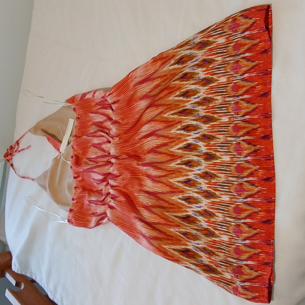 Lavender Brown Mini Halter Dress. NWT. Size Small. Orange. - Picture 4 of 10